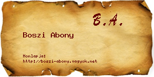 Boszi Abony névjegykártya
